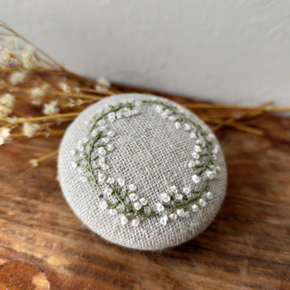 (週末のみSale)立体刺繍 リースブローチ オートクチュールビーズ刺繍キット リースブローチ | ｱﾄﾘｴ
