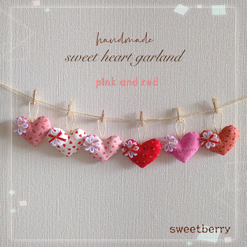 sweet ハート♡ガーランド red＆pink テイスト ガーランド