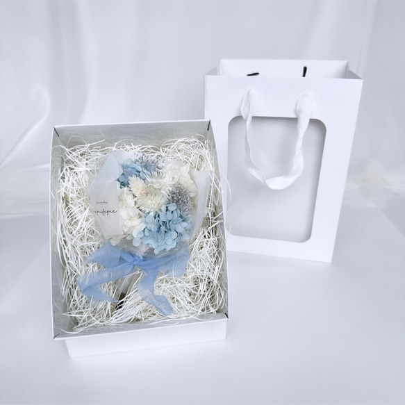 再販×28 ラベンダー系 チュールリボン♡pink ドライフラワーの花束 ブーケ ギフト 5枚目の画像