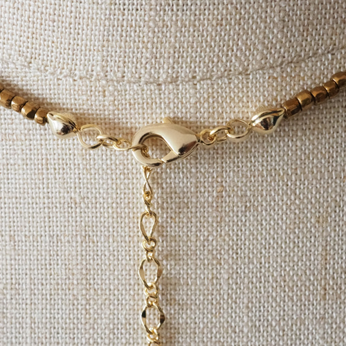 ビンテージビーズ  9連ネックレス ブロンズカラー 長さが選べるブロンズカラーのヴィンテージビーズネックレス