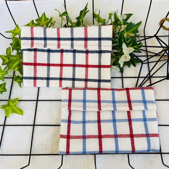 天然素材☆保冷剤入れ２点セット☆保冷剤ケース☆カバー 綿100%&晒し 9枚目の画像