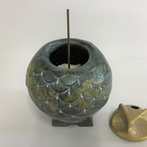 彫刻家 三枝惣太郎 原形 ふくろう香炉 【アルミ製 香炉 置物】 彫刻家 三枝惣太郎 原形 ふくろう香炉 大【アルミ製 香炉 置物