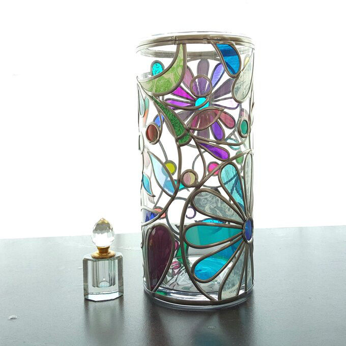 受注★☆エルフの園　円形ガラス花瓶☆