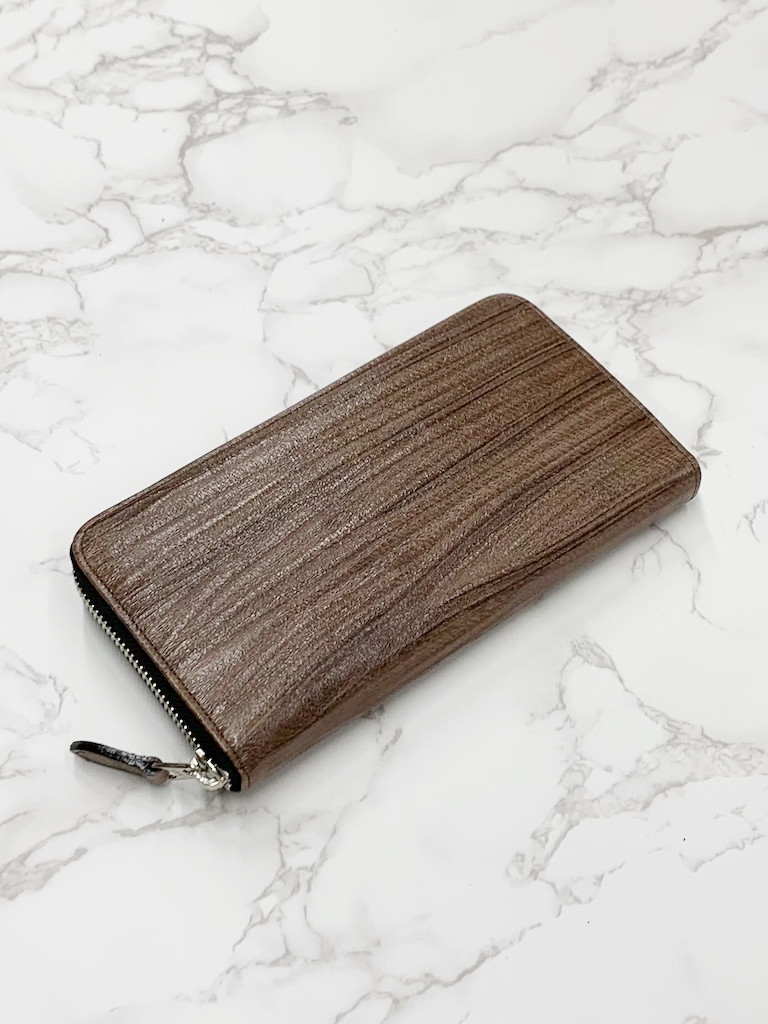 日本製　上質イタリアンレザー　長財布　ロングウォレット　牛革　ラウンドファスナー