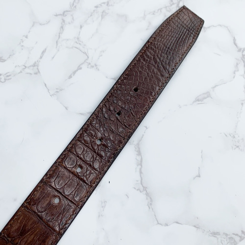 日本製 カイマン ワニ革 マット仕上げ 35㎜巾 ベルト