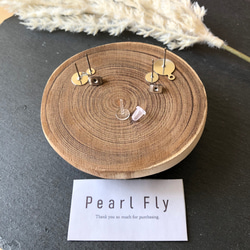 ブラック×フロッキー＊サージカルステンレスピアス　樹脂/チタン/k14gf/イヤリング/黒 7枚目の画像