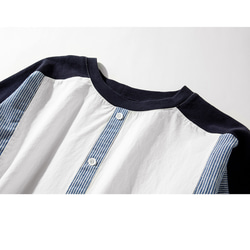 長袖Tシャツ　丸襟長袖シャツ　バイカラー　コットン　M＆Lサイズ L020 3枚目の画像