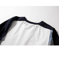 長袖Tシャツ　丸襟長袖シャツ　バイカラー　コットン　M＆Lサイズ L020 4枚目の画像