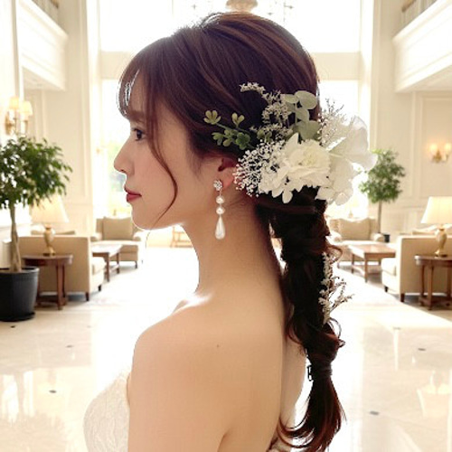 ♥️150【モスグリーン】ベロアリボン ポニーフック ヘアリボン