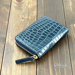 シャイニング クロコダイル ブルー カナール 財布 ポロサス ミドル
