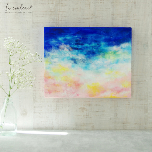 絵（原画）#3 原画】抽象画 トワイライト 約273×220mm（F3サイズ）キャンバス