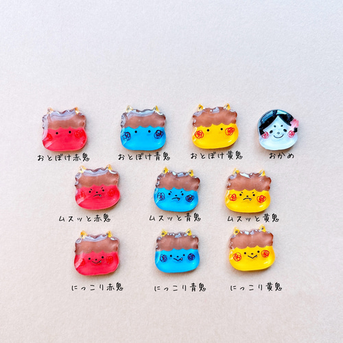 節分【オーダー♡鬼くまmini 】ヘアクリップ ヘアゴム ベビー キッズ