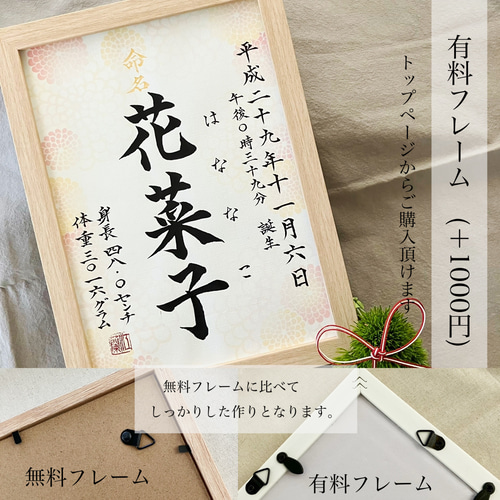 【送料無料キャンペーン】 命名書オーダー 「想いをのせた命名書」(8種の用紙からお好きな その他