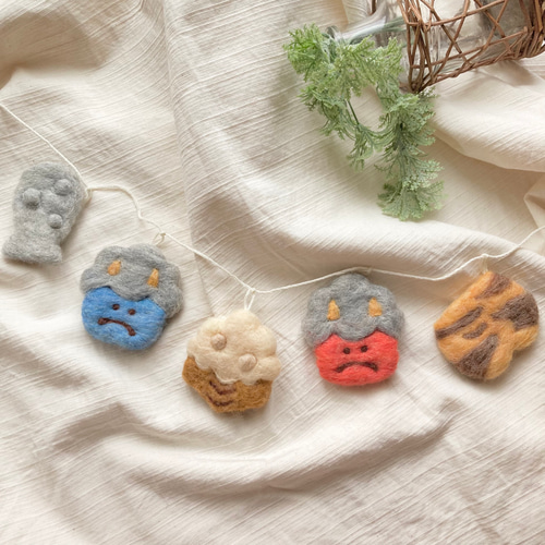 節分ガーランド《金棒とお豆とパンツ》 ガーランド chiii-mimi 通販