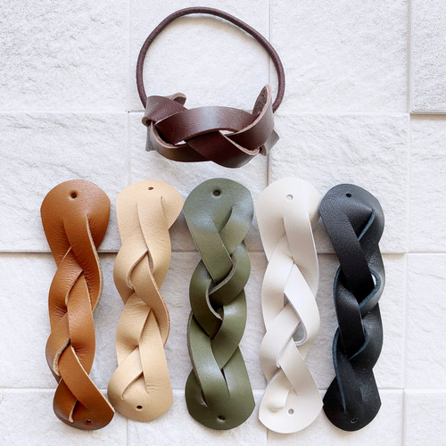 HERMES 編み込みレザーヘアバンド HERMES 編み込みレザーヘアバンド HERMES 編み込みレザーヘアバンド