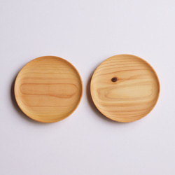 木製コースター 2枚セット ヒノキ材14 丸型 3枚目の画像