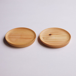 木製コースター 2枚セット ヒノキ材14 丸型 2枚目の画像