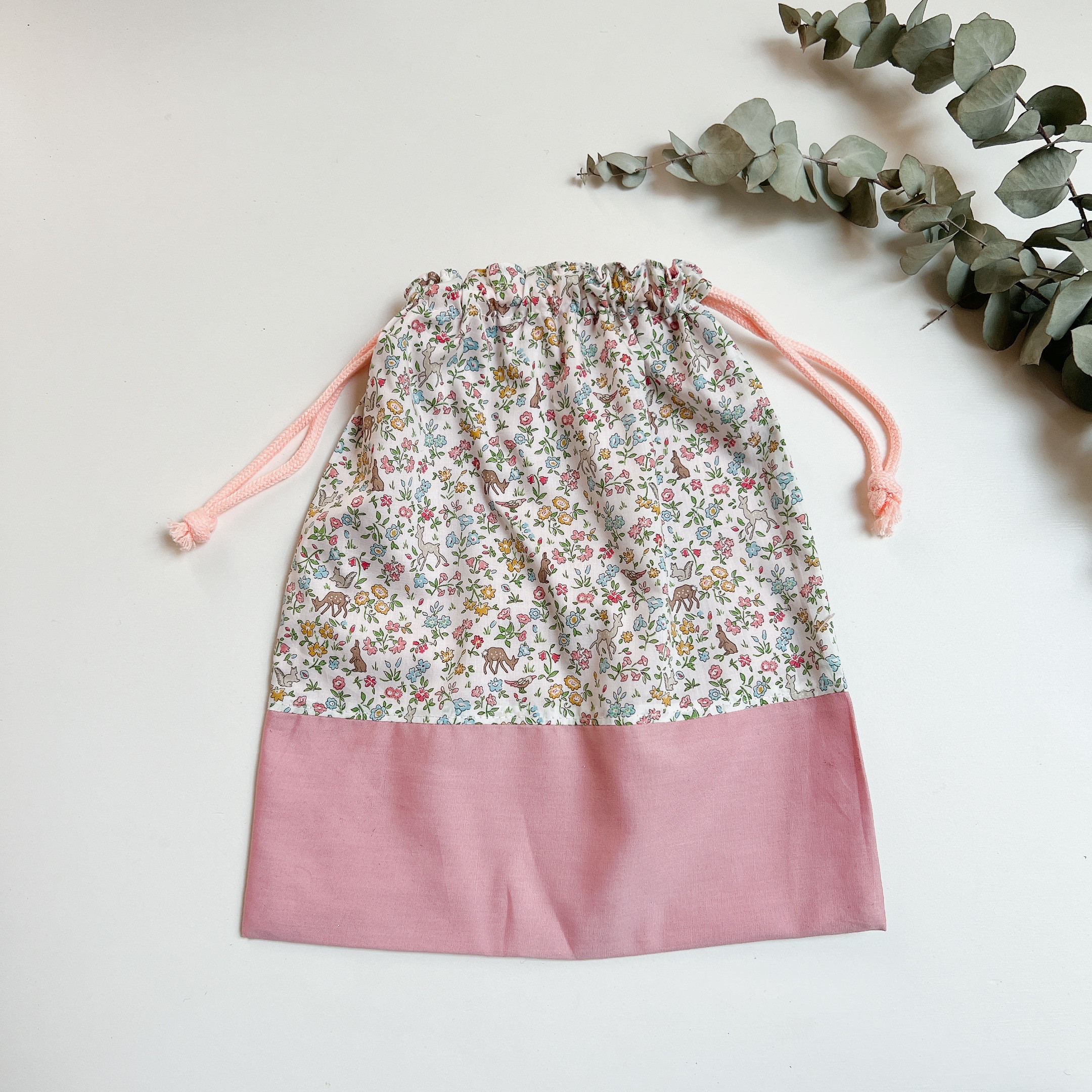 【ご確認用】ハンドメイド リバティ体操服袋 メドウテイルズ リバティ 生地を使用した お着替え袋 ナップサック 体操服袋