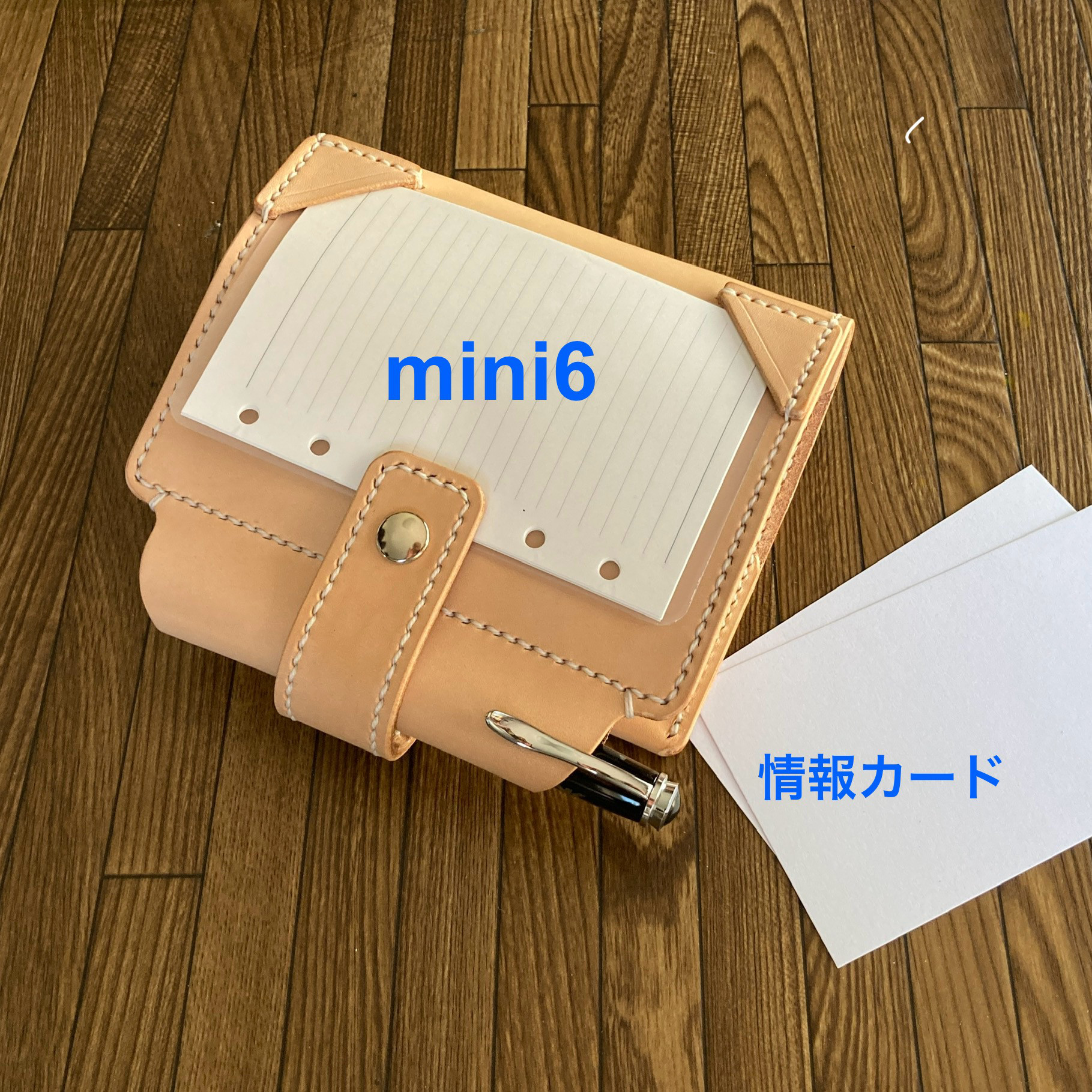 【mini6 ﾘﾌｨﾙ＆情報ｶｰﾄﾞ】 筒状ペンホルダーのシステム手帳 ミニ6 パスポートケース SN6i-002