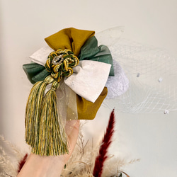 《受注生産》トーク帽　ウエディングハット　カクテルハット　ヘッドドレス　和装　成人式　卒業式　着物　ウエディング 10枚目の画像