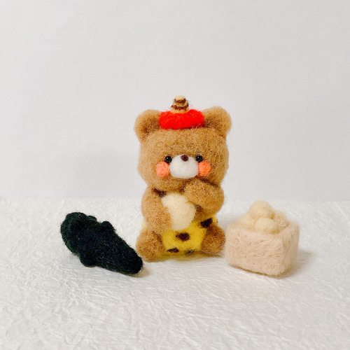 節分小さな鬼くまちゃん 羊毛フェルト 羊毛フェルト koyorino 節分小さな鬼くまちゃん 羊毛フェルト 羊毛フェルト koyorino