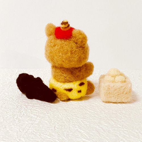 節分小さな鬼くまちゃん 羊毛フェルト 羊毛フェルト koyorino