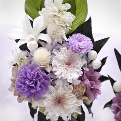 《想･SOU》仏花◇花器の色が選べます♢﻿お供え花・すべてプリザーブドフラワーの仏花 6枚目の画像