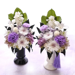 《想･SOU》仏花◇花器の色が選べます♢﻿お供え花・すべてプリザーブドフラワーの仏花 2枚目の画像