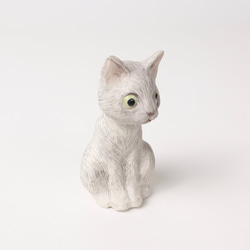 Figurine Cat　猫　ねこ　人形　グレー 5枚目の画像