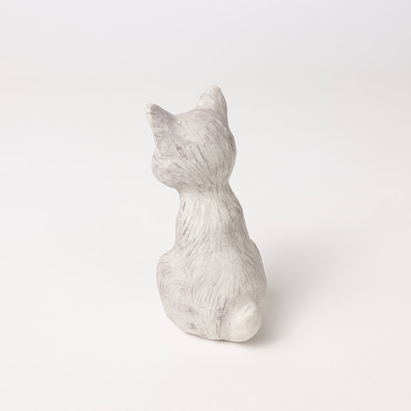 Figurine Cat　猫　ねこ　人形　グレー 3枚目の画像