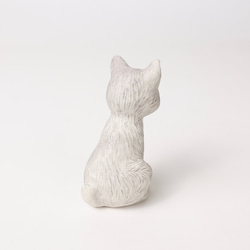 Figurine Cat　猫　ねこ　人形　グレー 4枚目の画像