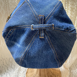 ●rejser blå デニムリメイクベレー帽 （ぽっこりタイプ）ファスナーデザイン 5枚目の画像