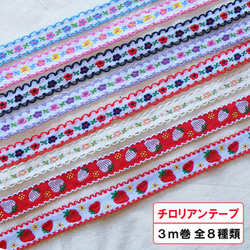 ⁂チロリアンテープ見本⁂ チロリアンテープ 3m巻 細幅 刺繍リボン 13mm 15mm チロルテープ