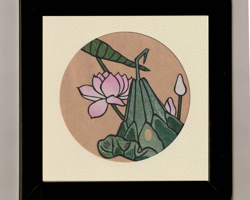 伊藤若冲「花卉図天井画」蓮花 切り絵✳︎受注生産✳︎ 切り絵 伊勢屋