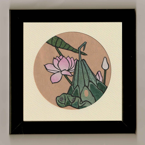 伊藤若冲「花卉図天井画」蓮花 切り絵✳︎受注生産✳︎ 切り絵 伊勢屋