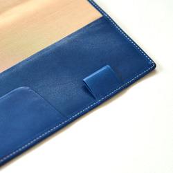 【B6サイズ手帳カバー：インディゴブルー】スムース（牛）革製　MK-1002-SS 8枚目の画像