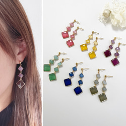 ひし形三姉妹のピアス・イヤリング（アレルギー対応） ピアス