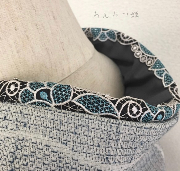 洗える刺繍半衿　エキゾチックフラワー 4枚目の画像