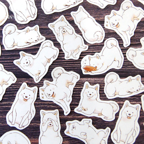 白柴さんフレークシール シール・ステッカー sunny tail 通販