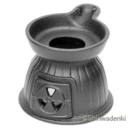 南部鉄器 香炉 茶香炉 だるまストーブ型 アロマポット オイルポット ストーブ 日本製 4枚目の画像