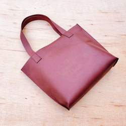 【姫路レザー】一枚革のクラフトマンレザートートバッグ（シンプル/メンズ/レディース/プレゼント/A4）ブラウン 3枚目の画像