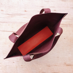 【姫路レザー】一枚革のクラフトマンレザートートバッグ（シンプル/メンズ/レディース/プレゼント/A4）ブラウン 8枚目の画像