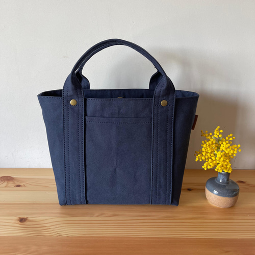 浜松産帆布【見っけバッグ】［しかくトート 紺］ トートバッグ lykke