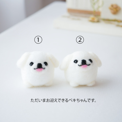 ペキニーズのお散歩マスコット｜手のひらサイズの羊毛フェルト