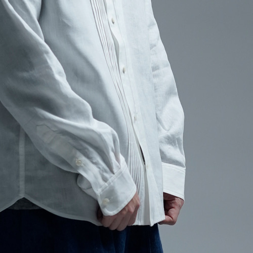 受注製作】【wafu】Linen Shirt 超高密度リネン ピンタック