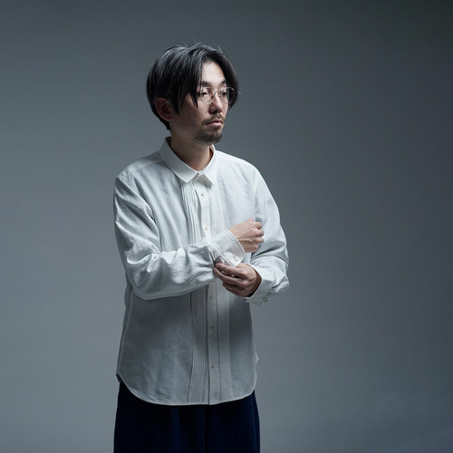 wafu】【受注製作】【Sサイズ】やや薄地リネン 波ピンタック