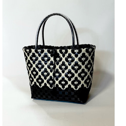 ♡２回のみ使用♡WOVEN チェック柄 かごバッグ Z-10178 リングハンドル カゴバッグ 夏 春レディース かごバッグ