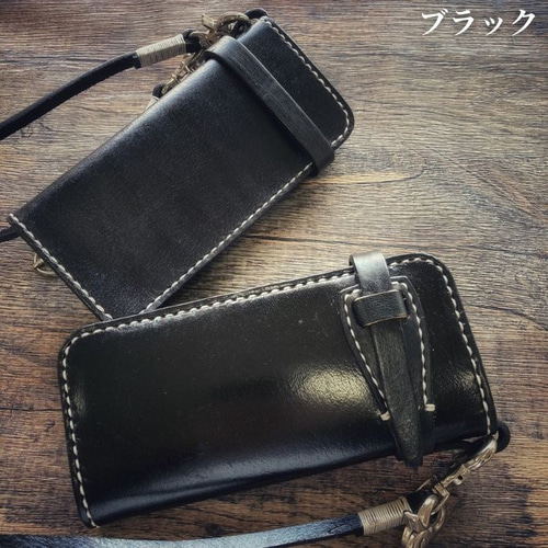 人気 バイカーズウォレット 長財布 メンズ チェーン付き レザー