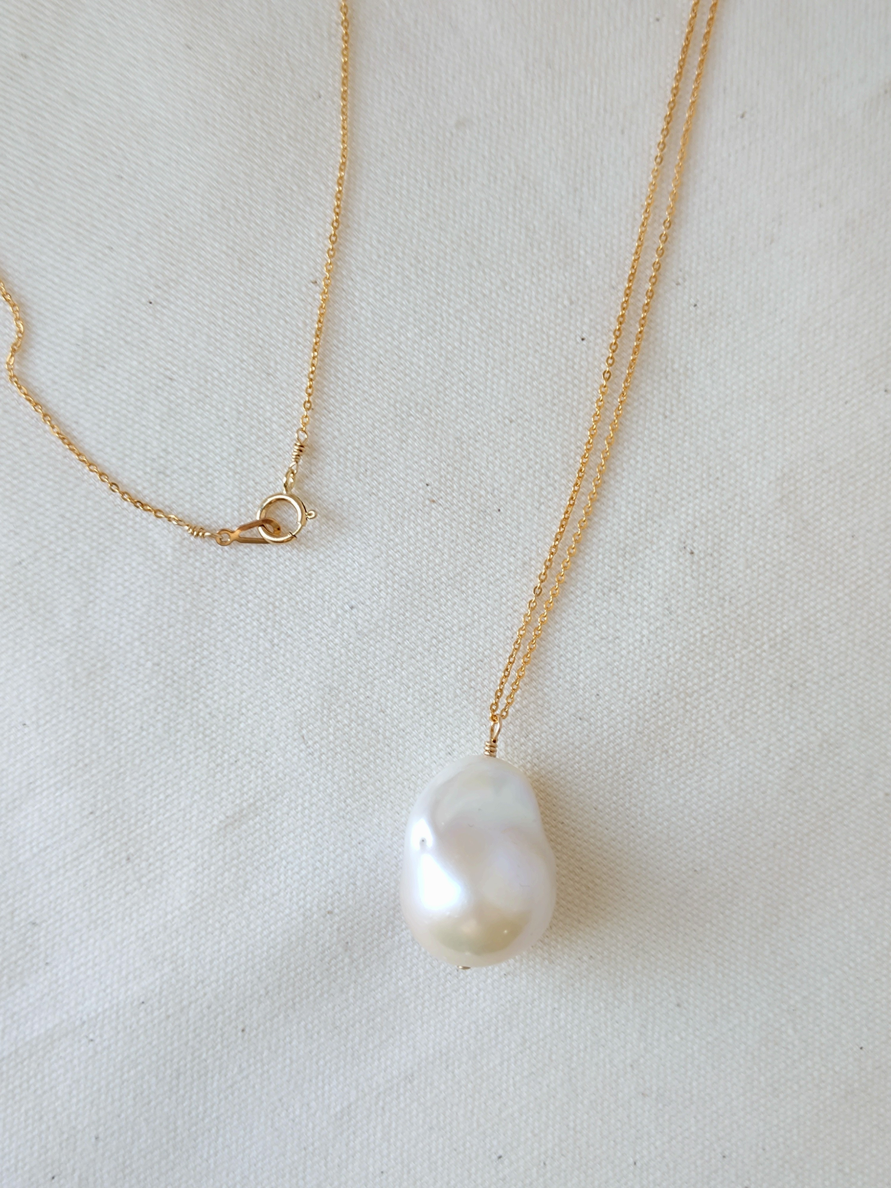 大粒バロックパールのロングネックレス【14kgf】