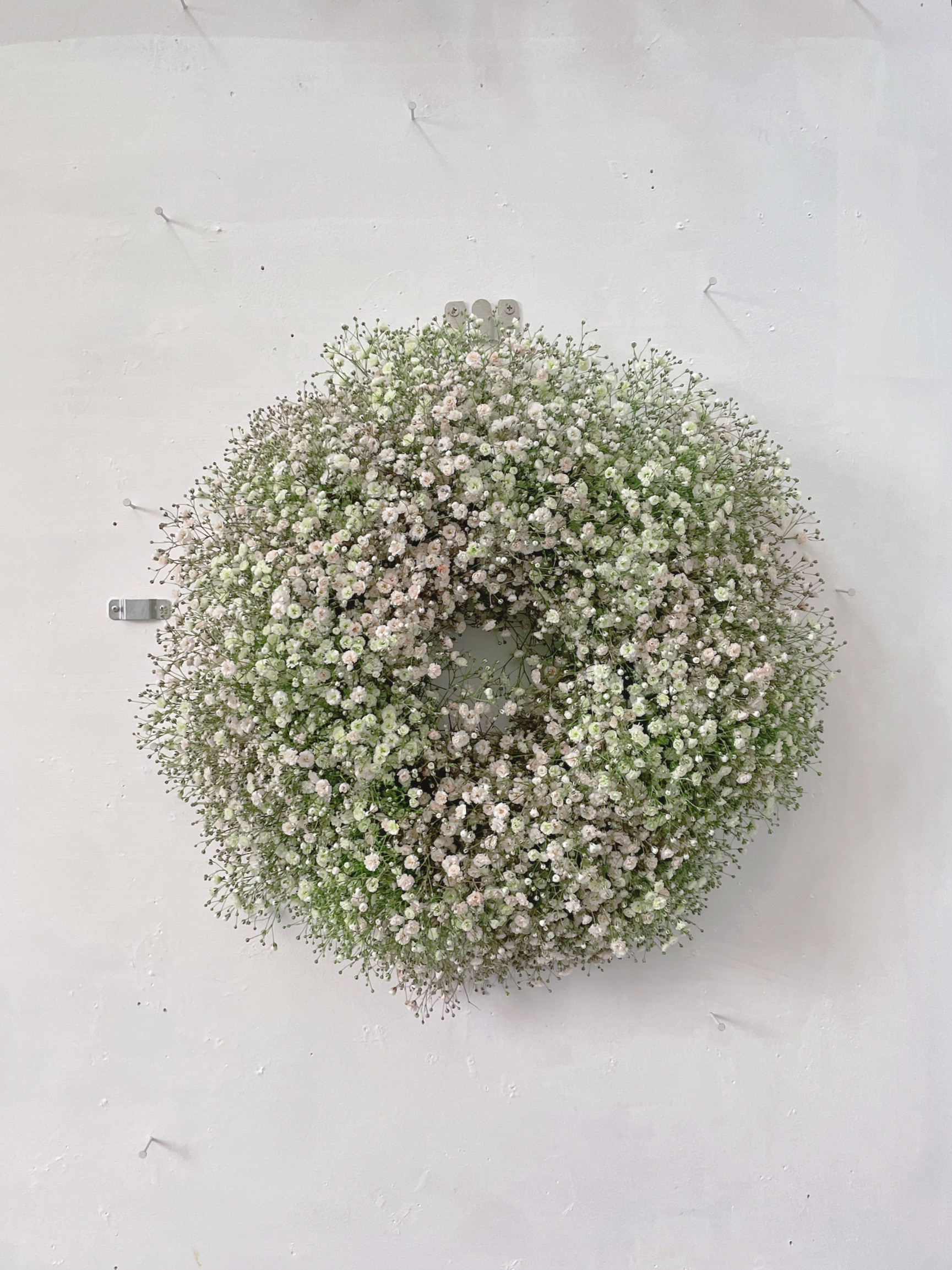 flower wreath  "sunset "  かすみ草 ドライフラワー リース